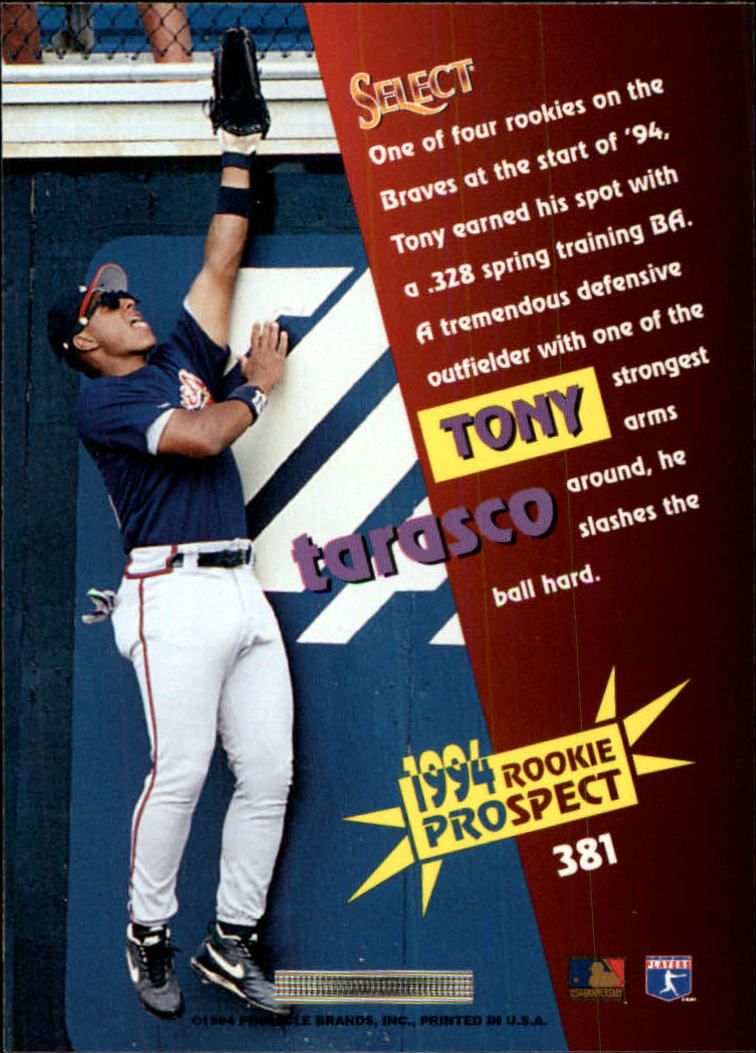 1994 Select #381 Tony Tarasco back image