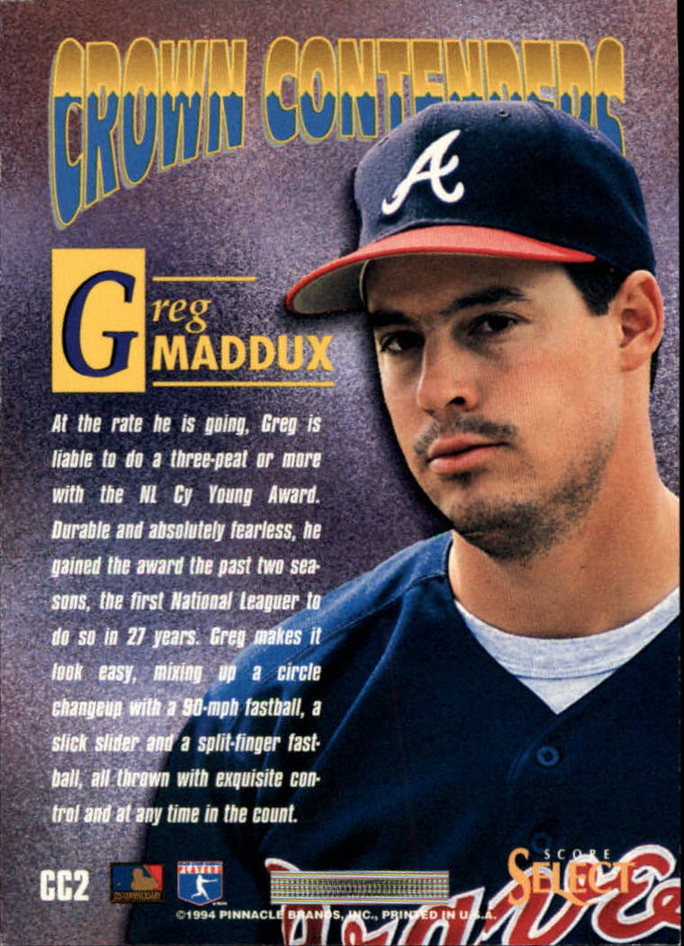 1994 Select Crown Contenders #CC2 Greg Maddux back image