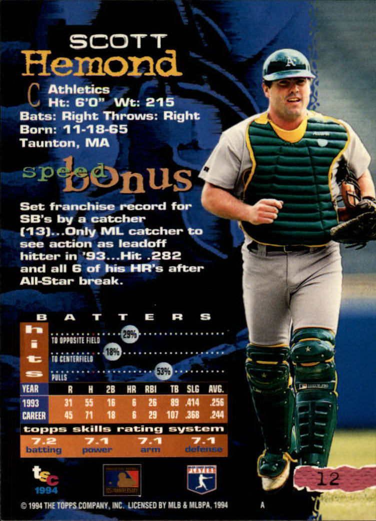 1994 Stadium Club Baseball Part 1 Main Set Card #1-250 - Picture 25 of 501