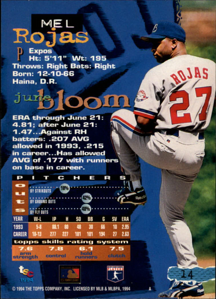 1994 Stadium Club Baseball Part 1 Main Set Card #1-250 - Picture 29 of 501