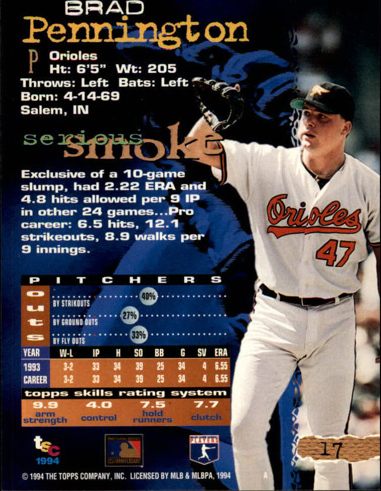 1994 Stadium Club Baseball Part 1 Main Set Card #1-250 - Picture 35 of 501