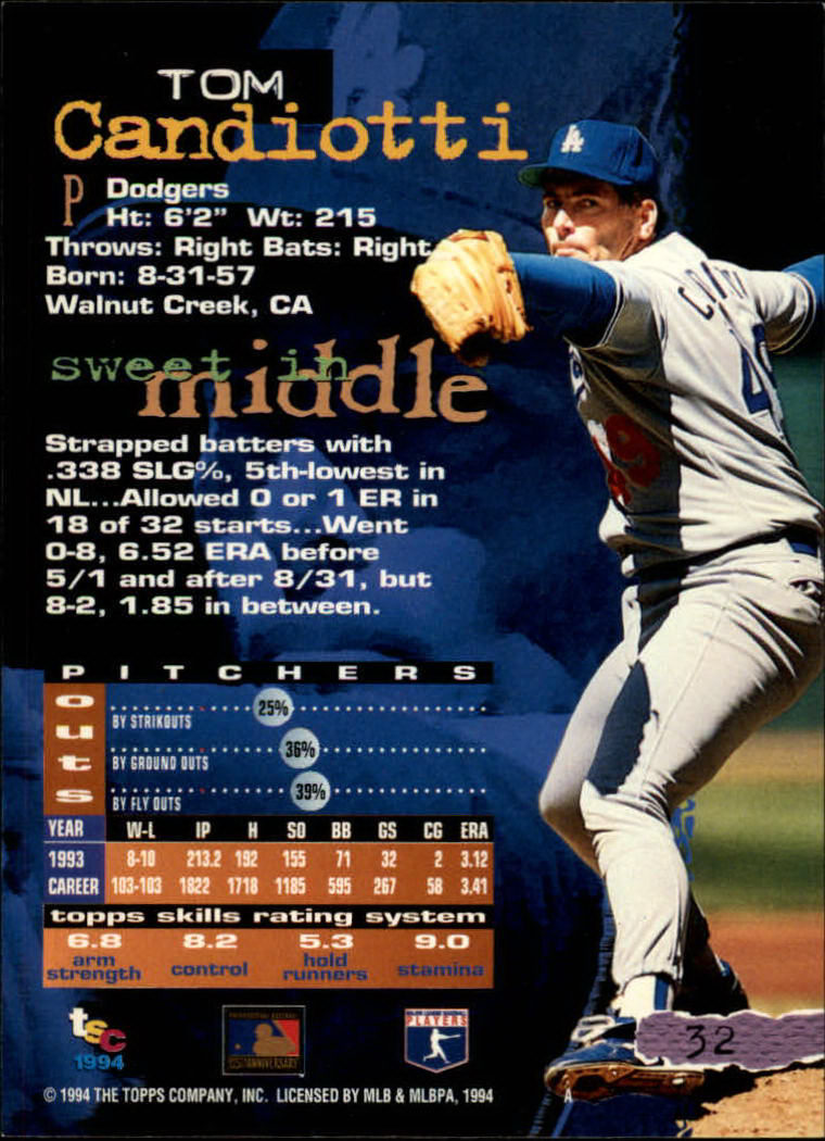 1994 Stadium Club Baseball Part 1 Main Set Card #1-250 - Picture 65 of 501