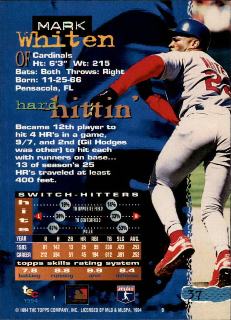 1994 Stadium Club Baseball Part 1 Main Set Card #1-250 - Picture 75 of 501