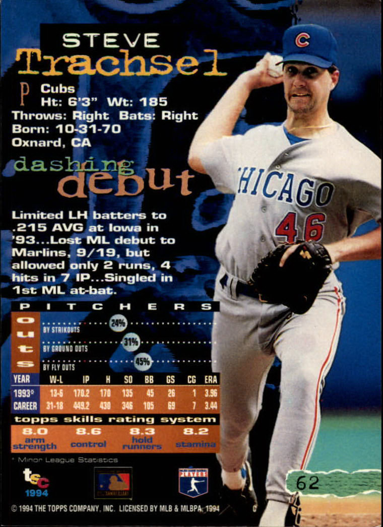 1994 Stadium Club Baseball Part 1 Main Set Card #1-250 - Picture 125 of 501