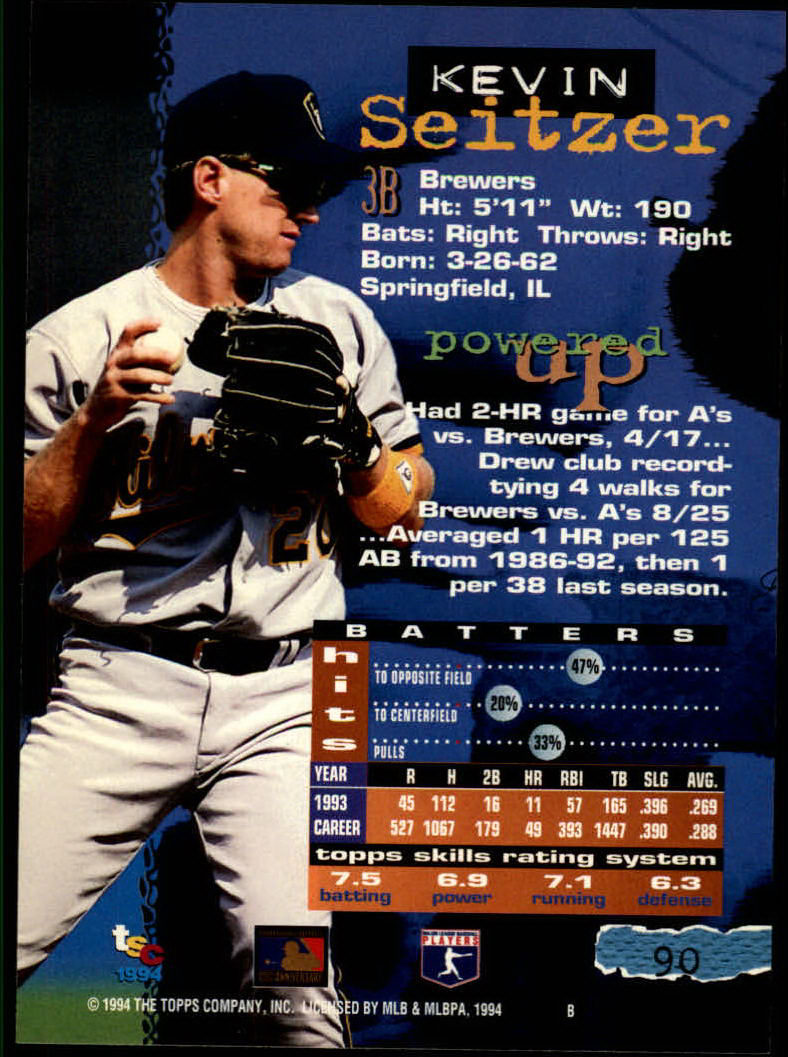 1994 Stadium Club Baseball Part 1 Main Set Card #1-250 - Picture 181 of 501