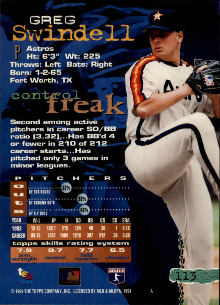 1994 Stadium Club Baseball Part 1 Main Set Card #1-250 - Picture 227 of 501