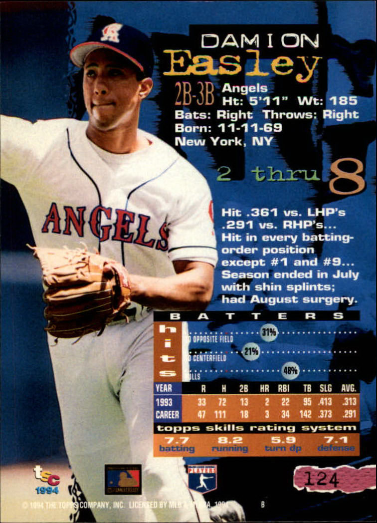 1994 Stadium Club Baseball Part 1 Main Set Card #1-250 - Picture 249 of 501