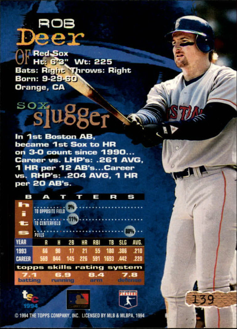1994 Stadium Club Baseball Part 1 Main Set Card #1-250 - Picture 279 of 501