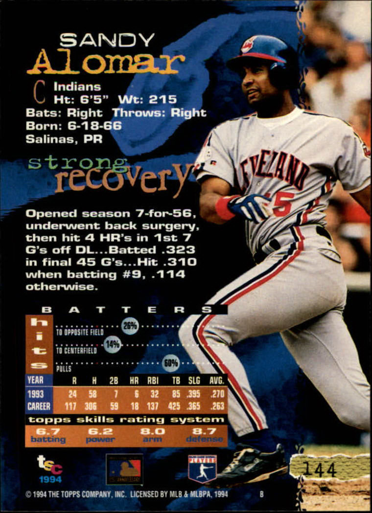 1994 Stadium Club Baseball Part 1 Main Set Card #1-250 - Picture 289 of 501