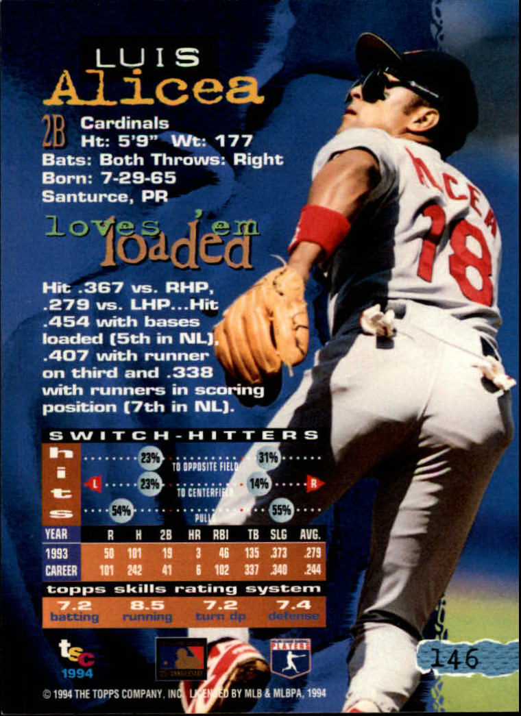 1994 Stadium Club Baseball Part 1 Main Set Card #1-250 - Picture 293 of 501