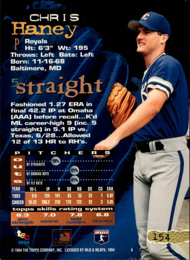 1994 Stadium Club Baseball Part 1 Main Set Card #1-250 - Picture 309 of 501