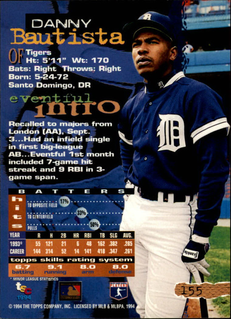 1994 Stadium Club Baseball Part 1 Main Set Card #1-250 - Picture 311 of 501
