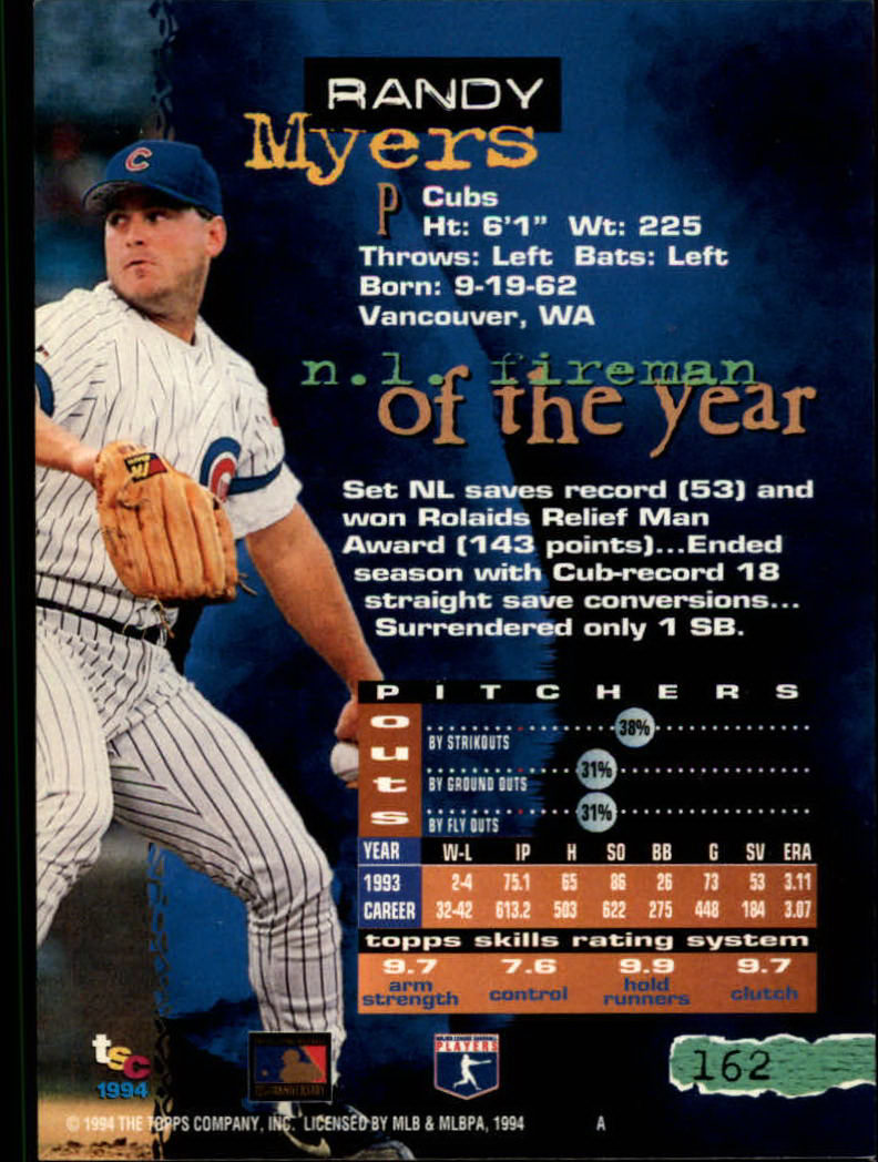1994 Stadium Club Baseball Part 1 Main Set Card #1-250 - Picture 325 of 501