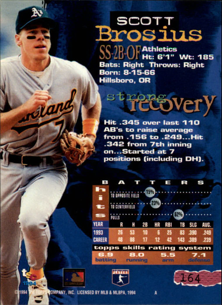 1994 Stadium Club Baseball Part 1 Main Set Card #1-250 - Picture 329 of 501