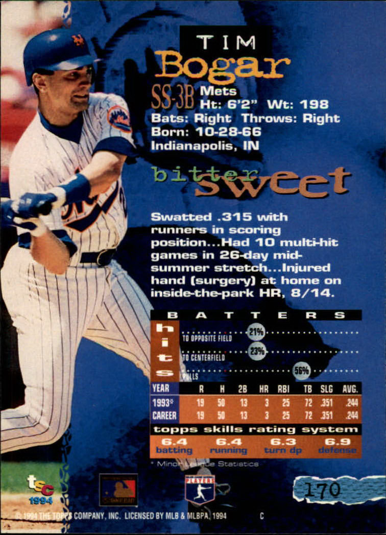 1994 Stadium Club Baseball Part 1 Main Set Card #1-250 - Picture 341 of 501