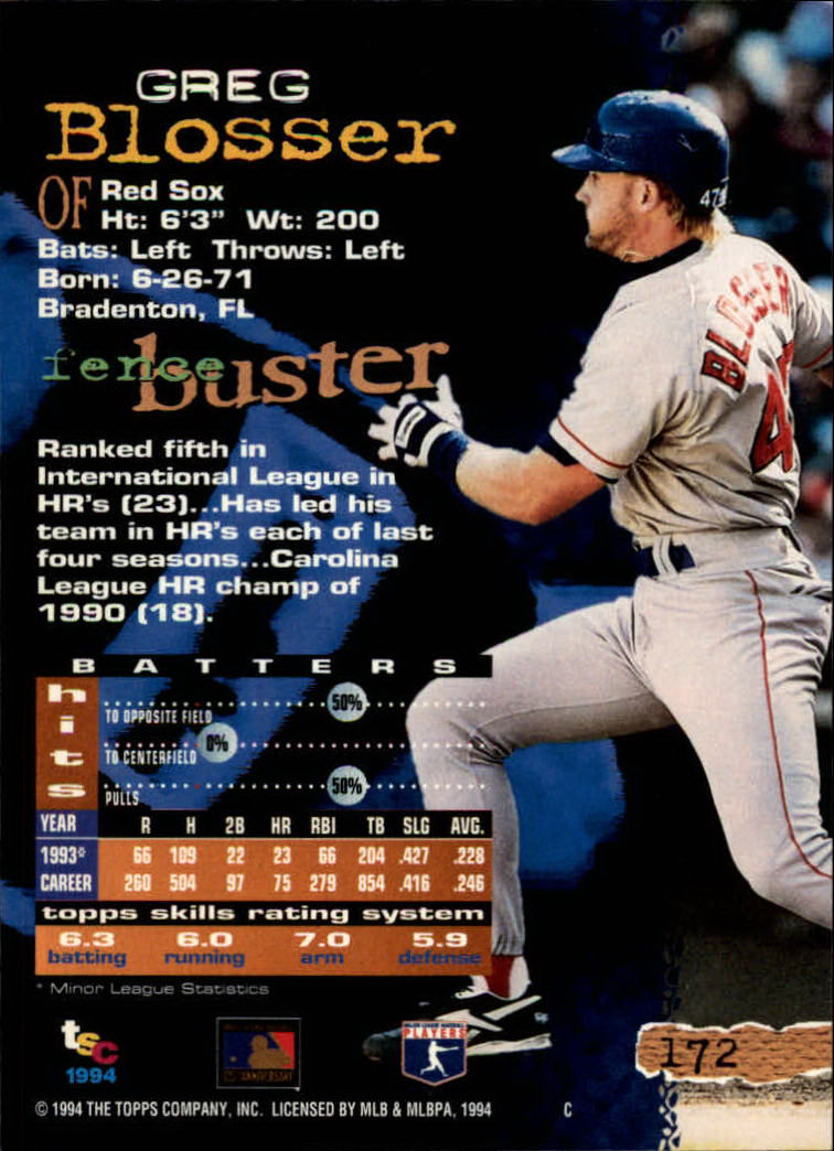 1994 Stadium Club Baseball Part 1 Main Set Card #1-250 - Picture 345 of 501