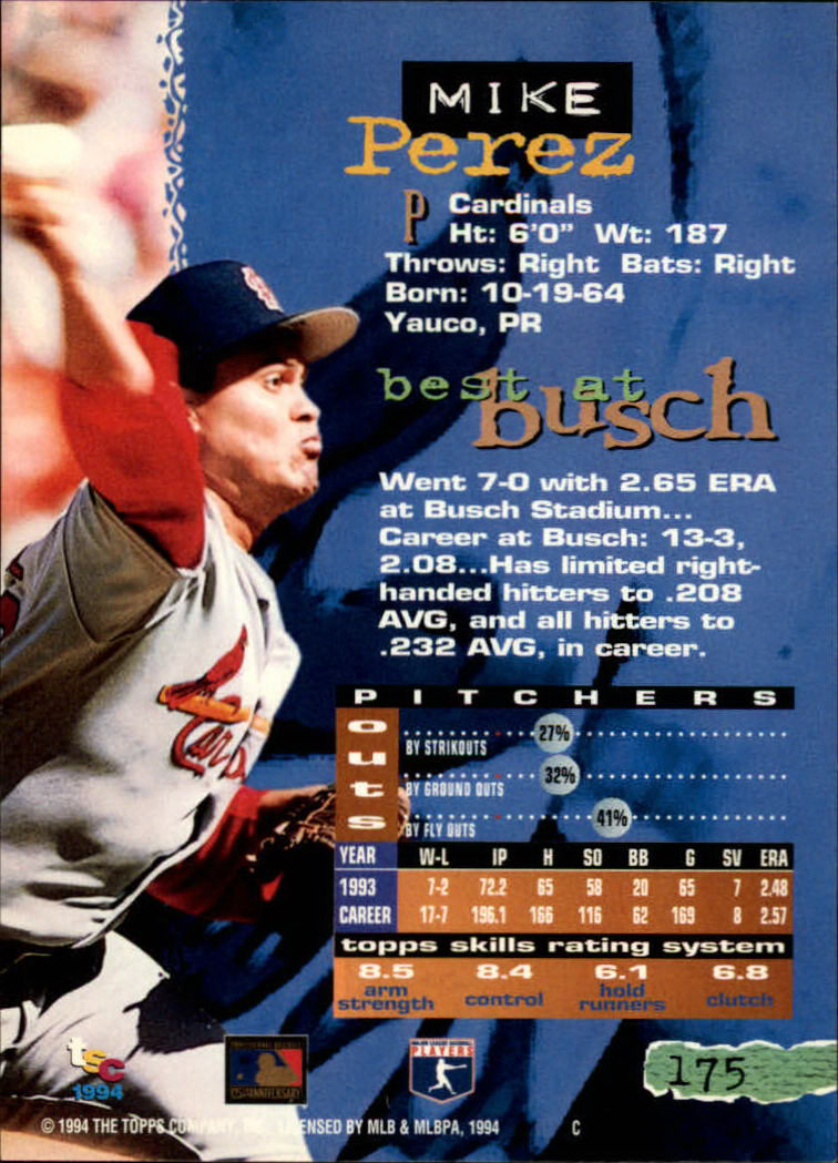 1994 Stadium Club Baseball Part 1 Main Set Card #1-250 - Picture 351 of 501