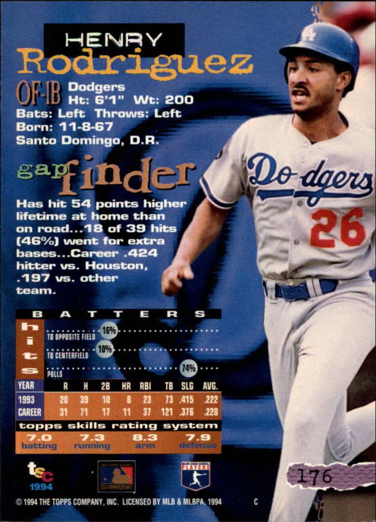 1994 Stadium Club Baseball Part 1 Main Set Card #1-250 - Picture 353 of 501
