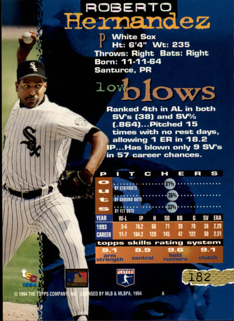 1994 Stadium Club Baseball Part 1 Main Set Card #1-250 - Picture 365 of 501