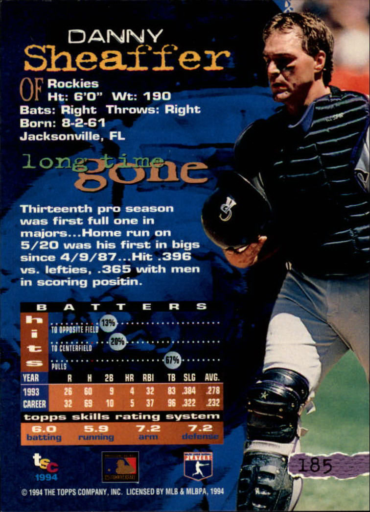 1994 Stadium Club Baseball Part 1 Main Set Card #1-250 - Picture 371 of 501