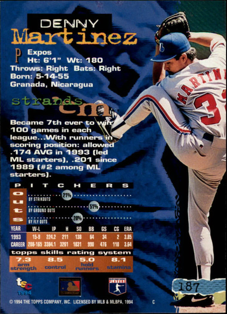 1994 Stadium Club Baseball Part 1 Main Set Card #1-250 - Picture 375 of 501