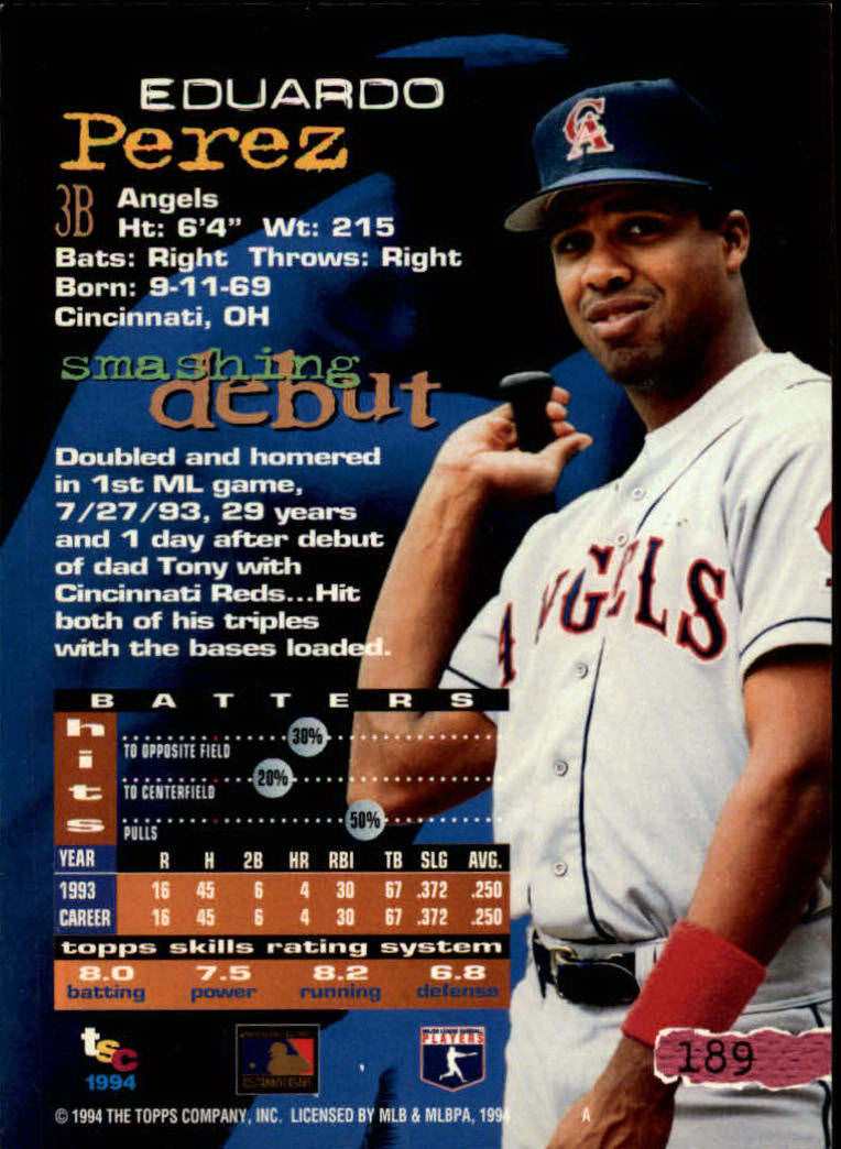 1994 Stadium Club Baseball Part 1 Main Set Card #1-250 - Picture 379 of 501