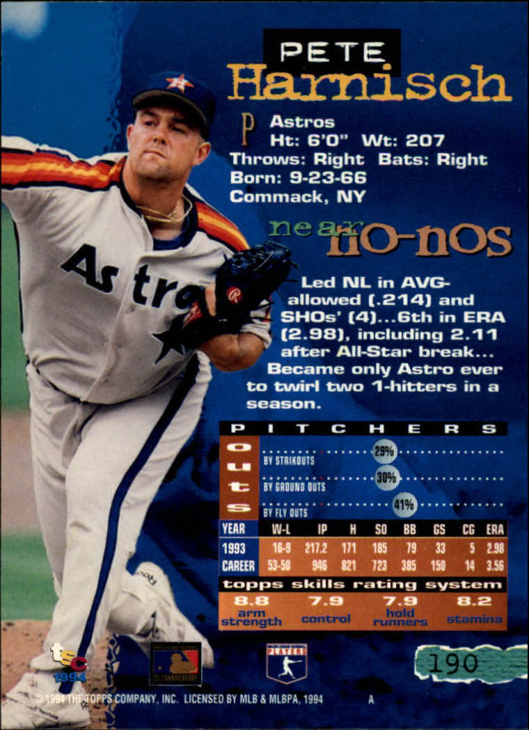 1994 Stadium Club Baseball Part 1 Main Set Card #1-250 - Picture 381 of 501