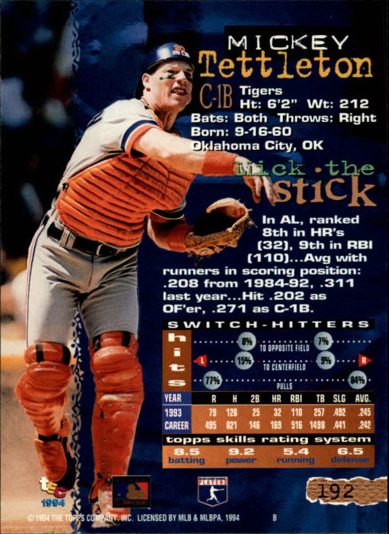 1994 Stadium Club Baseball Part 1 Main Set Card #1-250 - Picture 385 of 501