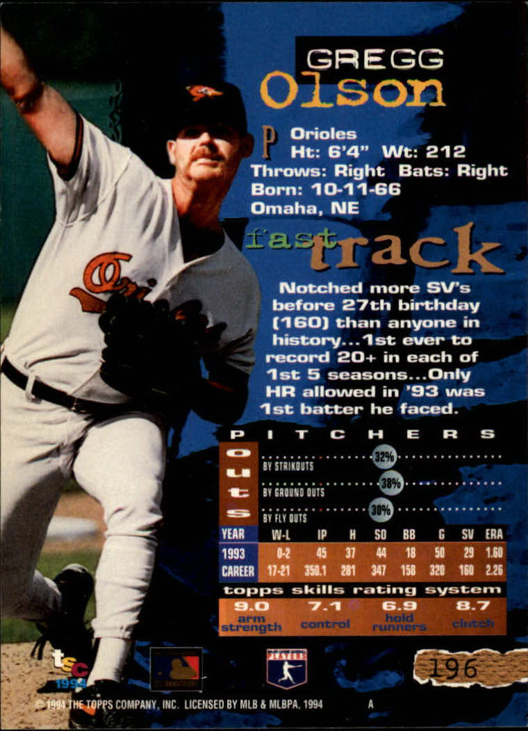 1994 Stadium Club Baseball Part 1 Main Set Card #1-250 - Picture 393 of 501