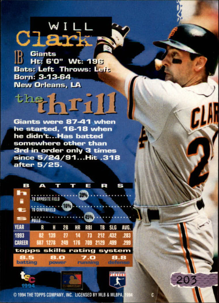1994 Stadium Club Baseball Part 1 Main Set Card #1-250 - Picture 407 of 501
