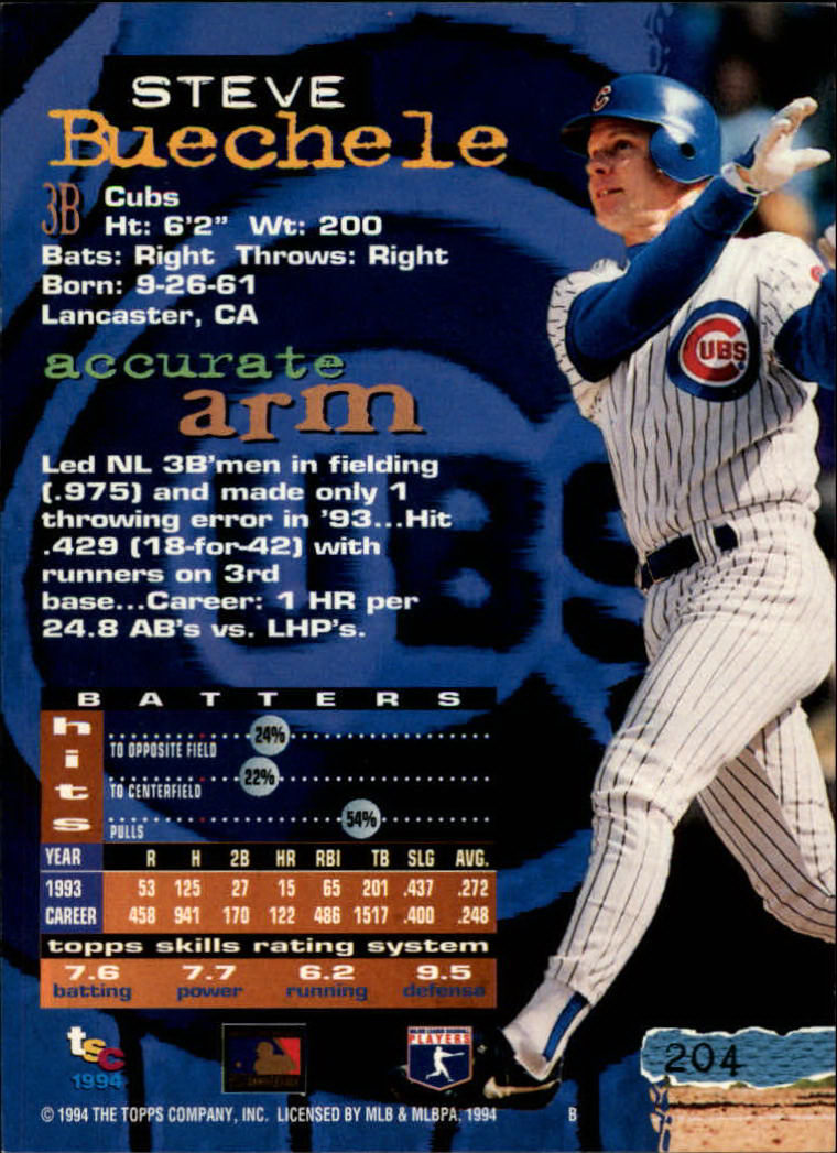 1994 Stadium Club Baseball Part 1 Main Set Card #1-250 - Picture 409 of 501