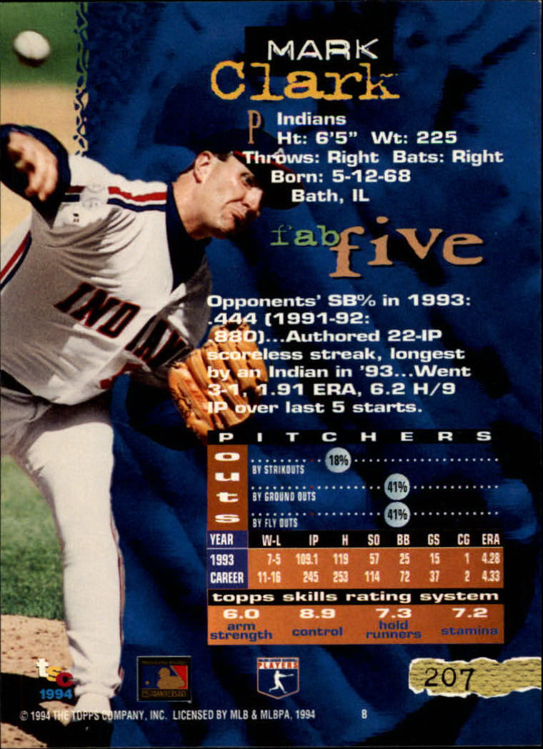 1994 Stadium Club Baseball Part 1 Main Set Card #1-250 - Picture 415 of 501