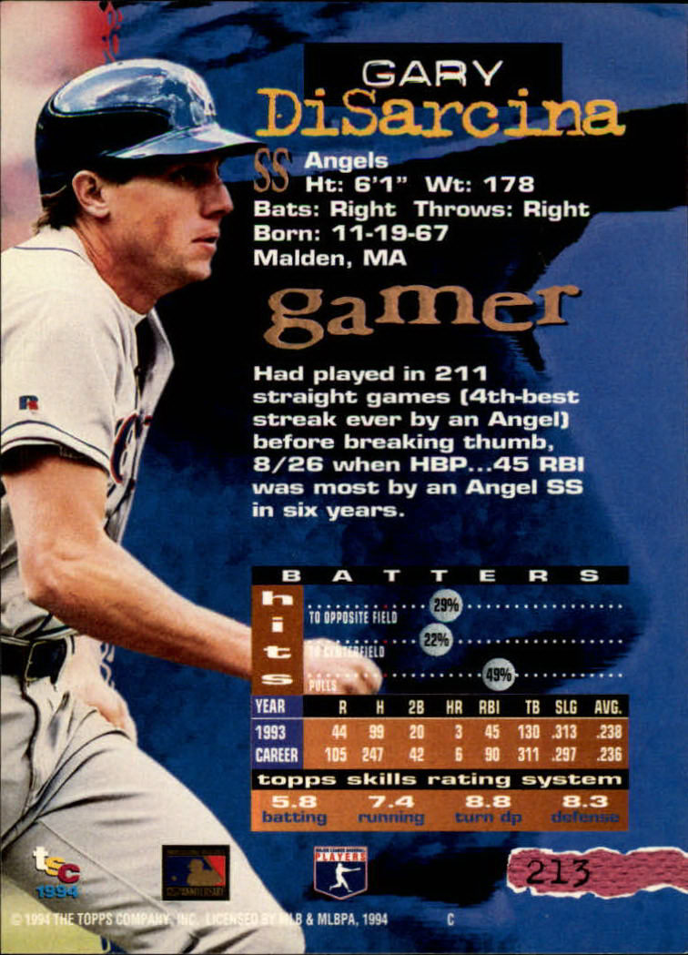 1994 Stadium Club Baseball Part 1 Main Set Card #1-250 - Picture 427 of 501