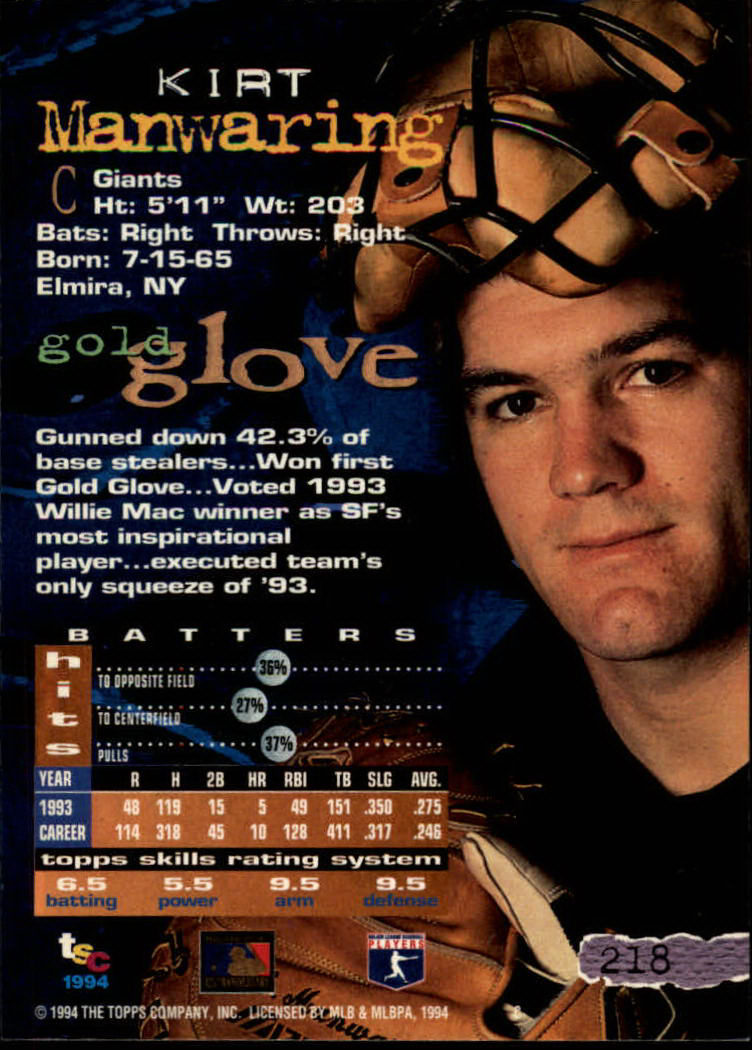 1994 Stadium Club Baseball Part 1 Main Set Card #1-250 - Picture 437 of 501