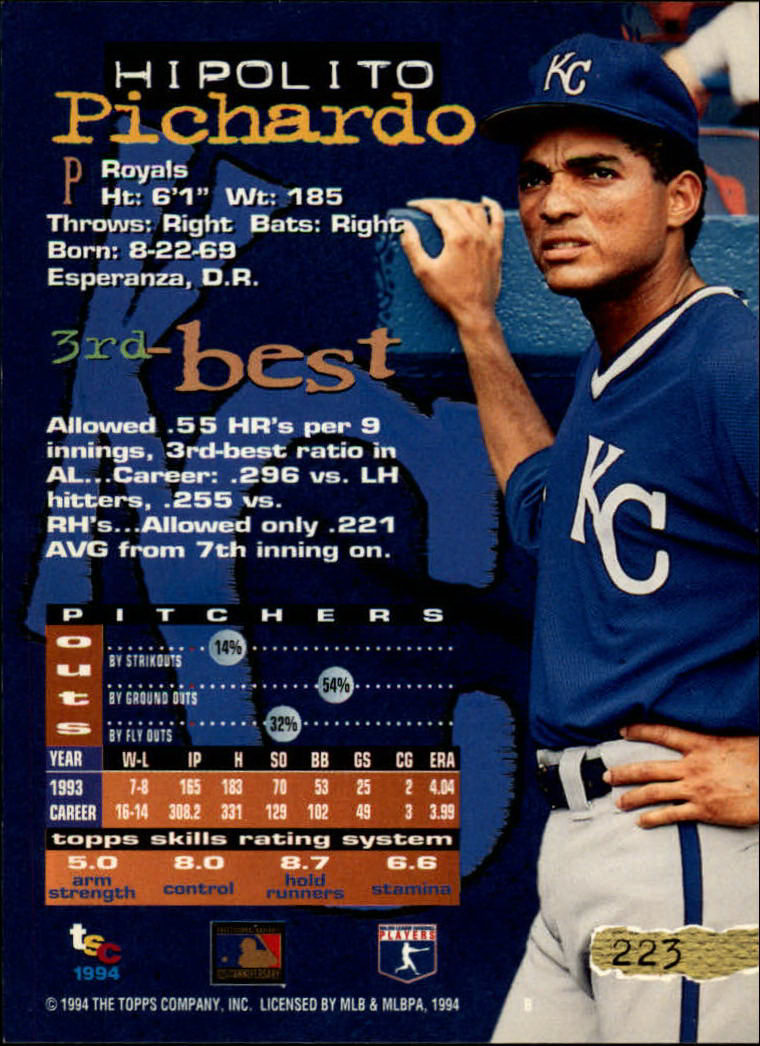 1994 Stadium Club Baseball Part 1 Main Set Card #1-250 - Picture 447 of 501