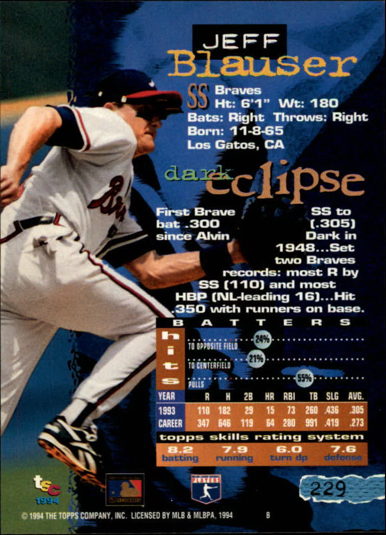 1994 Stadium Club Baseball Part 1 Main Set Card #1-250 - Picture 459 of 501