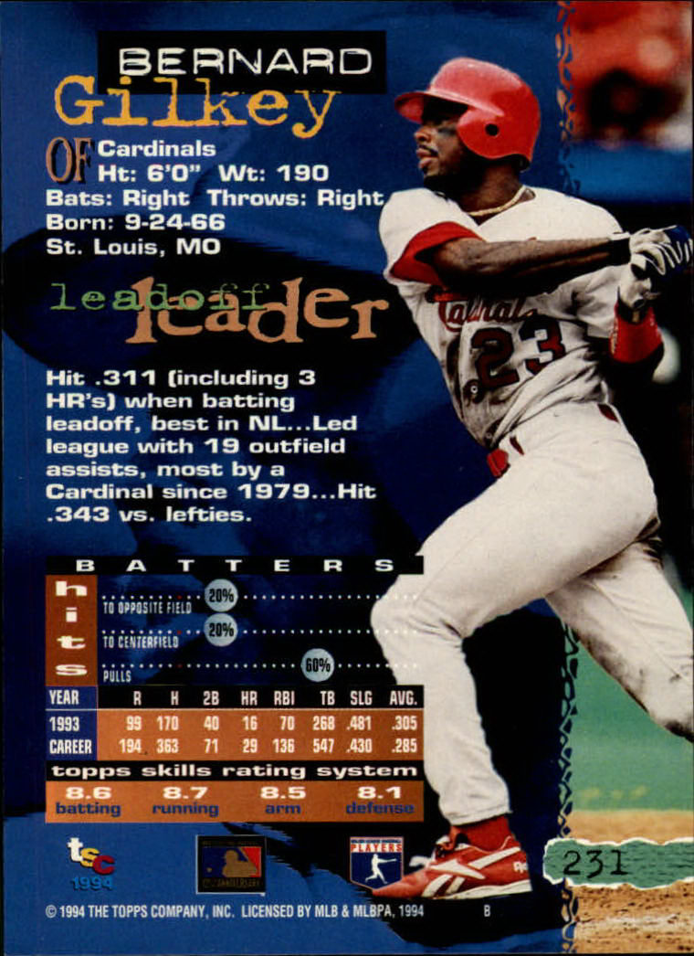 1994 Stadium Club Baseball Part 1 Main Set Card #1-250 - Picture 463 of 501