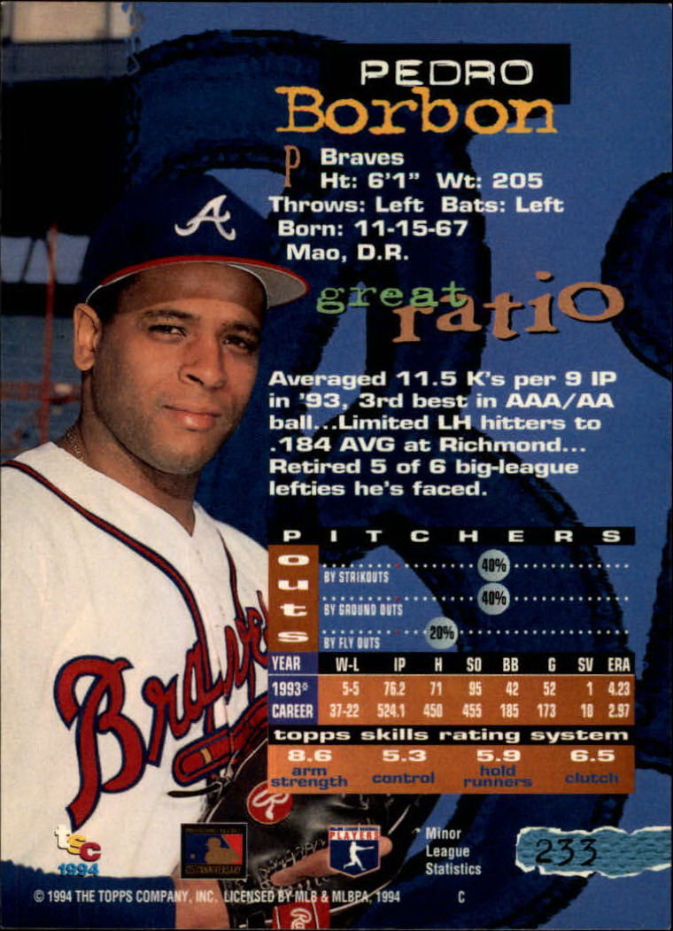 1994 Stadium Club Baseball Part 1 Main Set Card #1-250 - Picture 467 of 501