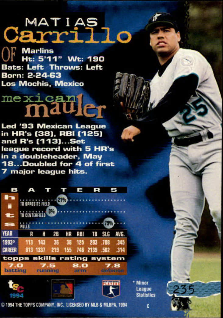 1994 Stadium Club Baseball Part 1 Main Set Card #1-250 - Picture 471 of 501