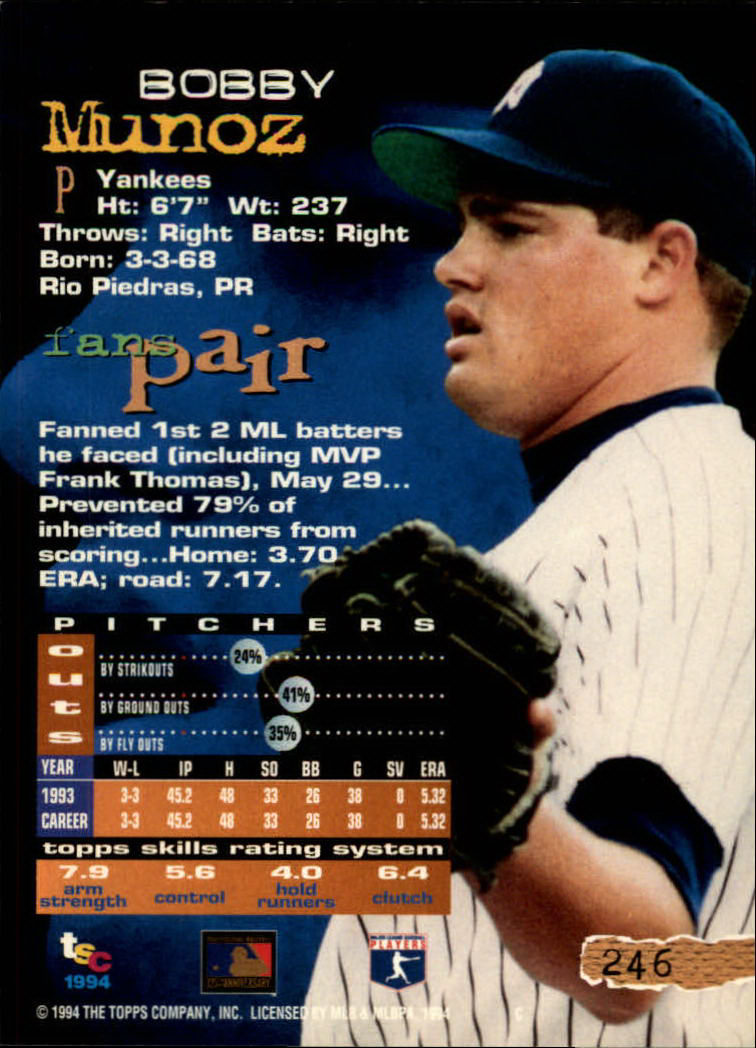 1994 Stadium Club Baseball Part 1 Main Set Card #1-250 - Picture 493 of 501