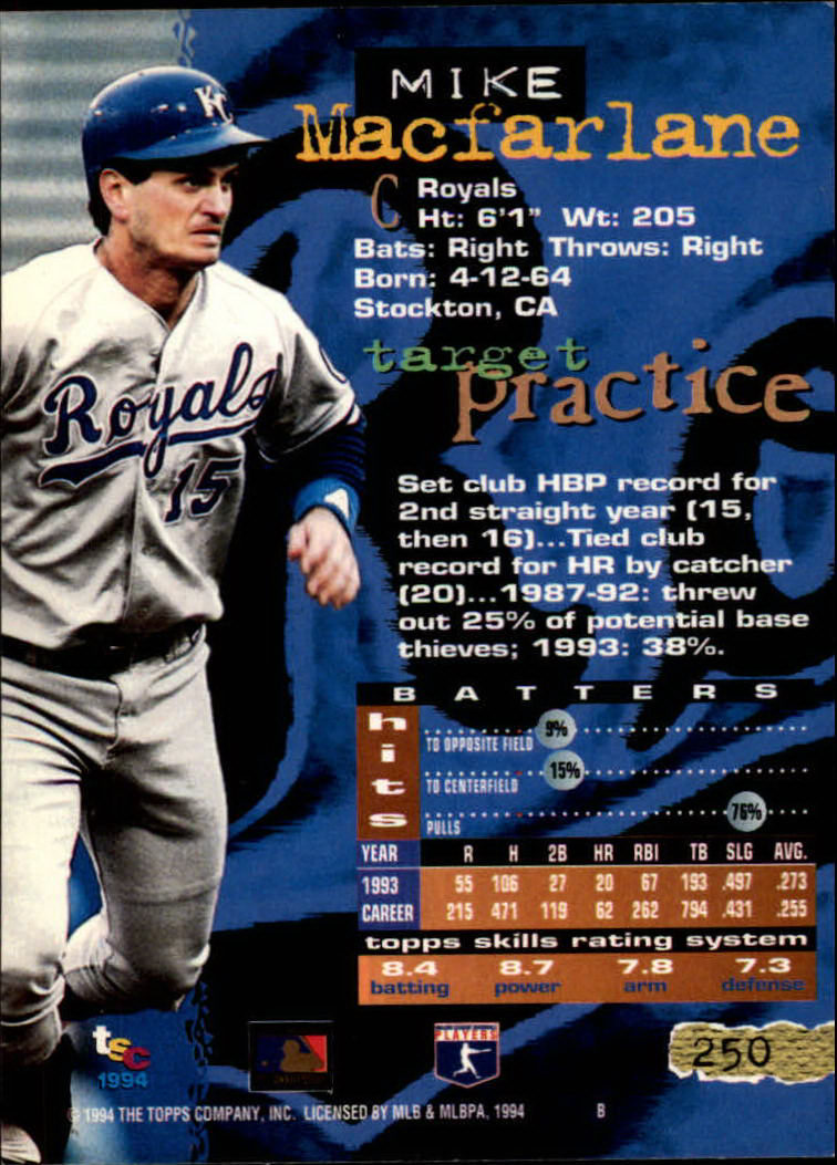 1994 Stadium Club Baseball Part 1 Main Set Card #1-250 - Picture 501 of 501
