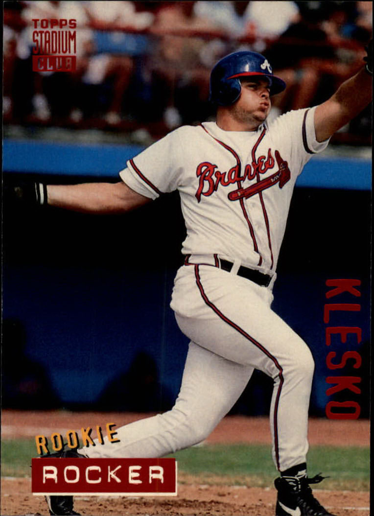 Ryan Klesko autographed baseball card (Atlanta Braves) 1999 Topps Stadium  Club #206