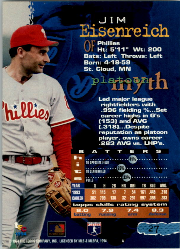 A1081- 1994 Stadium Club Golden Rainbow BB 1-250 -You Pick- 15+ FREE US SHIP - Picture 51 of 487