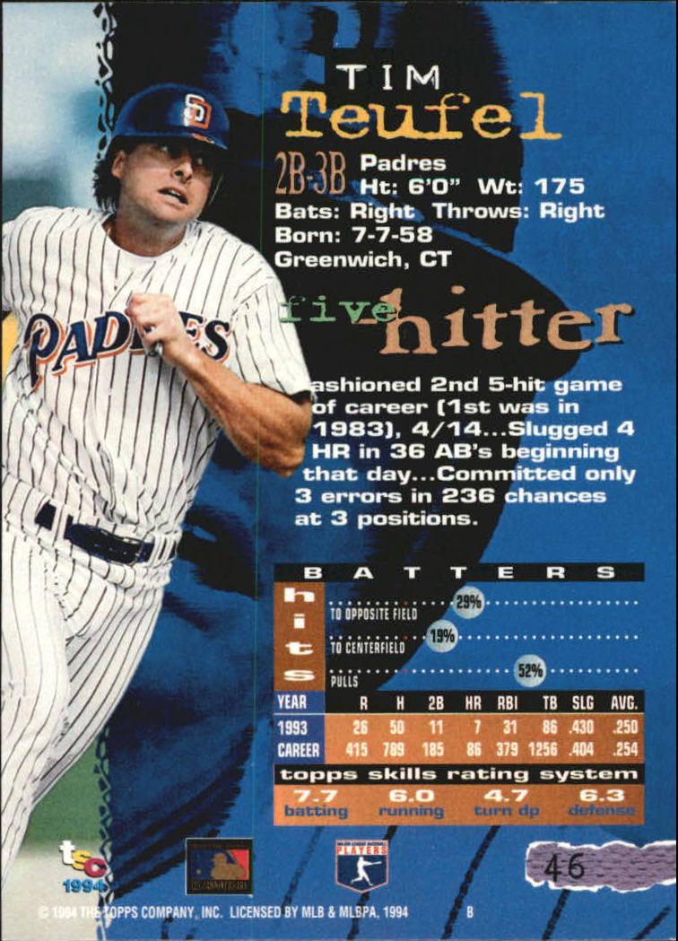 A1081- 1994 Stadium Club Golden Rainbow BB 1-250 -You Pick- 15+ FREE US SHIP - Picture 87 of 487