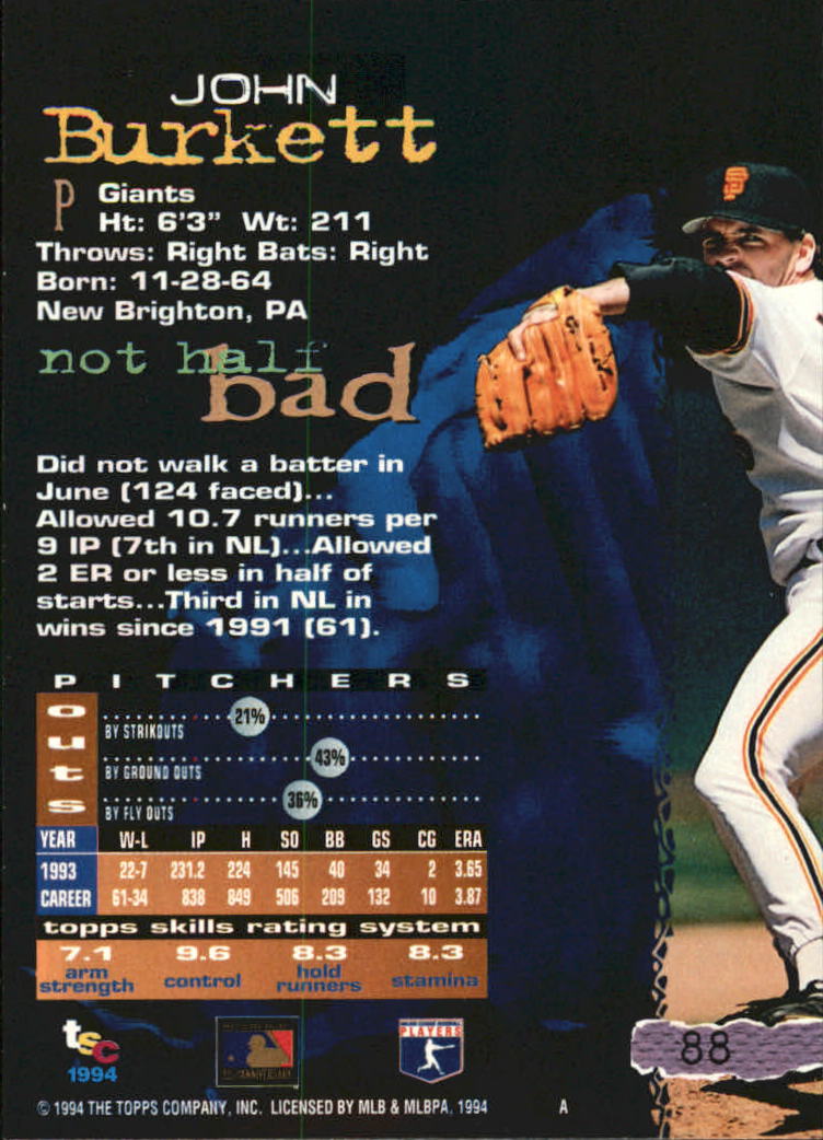 A1081- 1994 Stadium Club Golden Rainbow BB 1-250 -You Pick- 15+ FREE US SHIP - Picture 167 of 487