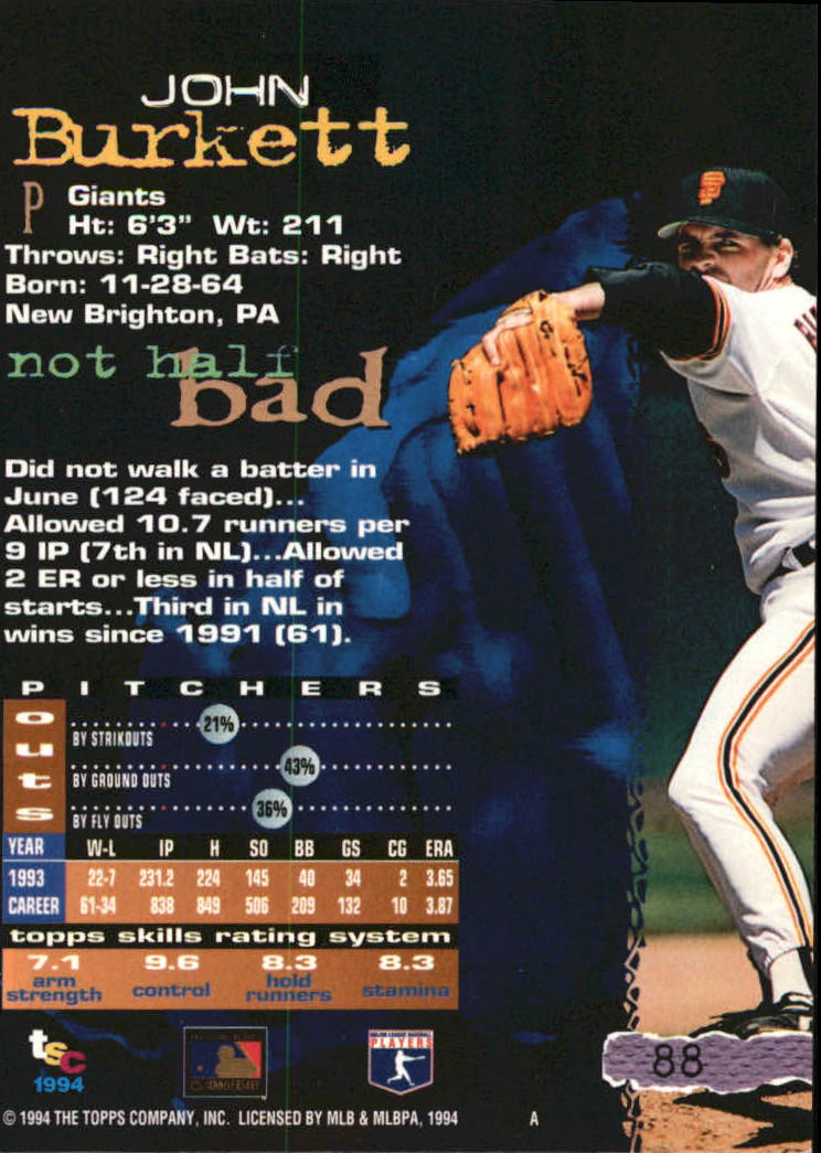 A1081- 1994 Stadium Club Golden Rainbow BB 1-250 -You Pick- 15+ FREE US SHIP - Picture 169 of 487