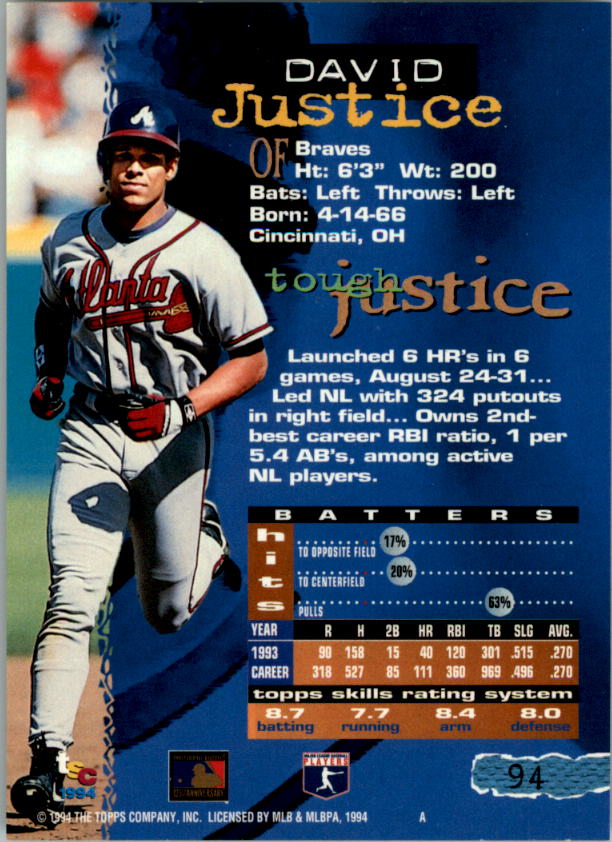 A1081- 1994 Stadium Club Golden Rainbow BB 1-250 -You Pick- 15+ FREE US SHIP - Picture 181 of 487