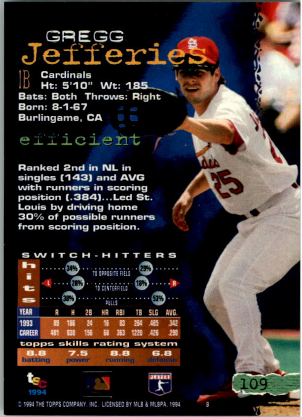 A1081- 1994 Stadium Club Golden Rainbow BB 1-250 -You Pick- 15+ FREE US SHIP - Picture 211 of 487