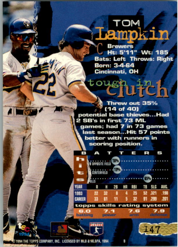 A1081- 1994 Stadium Club Golden Rainbow BB 1-250 -You Pick- 15+ FREE US SHIP - Picture 285 of 487