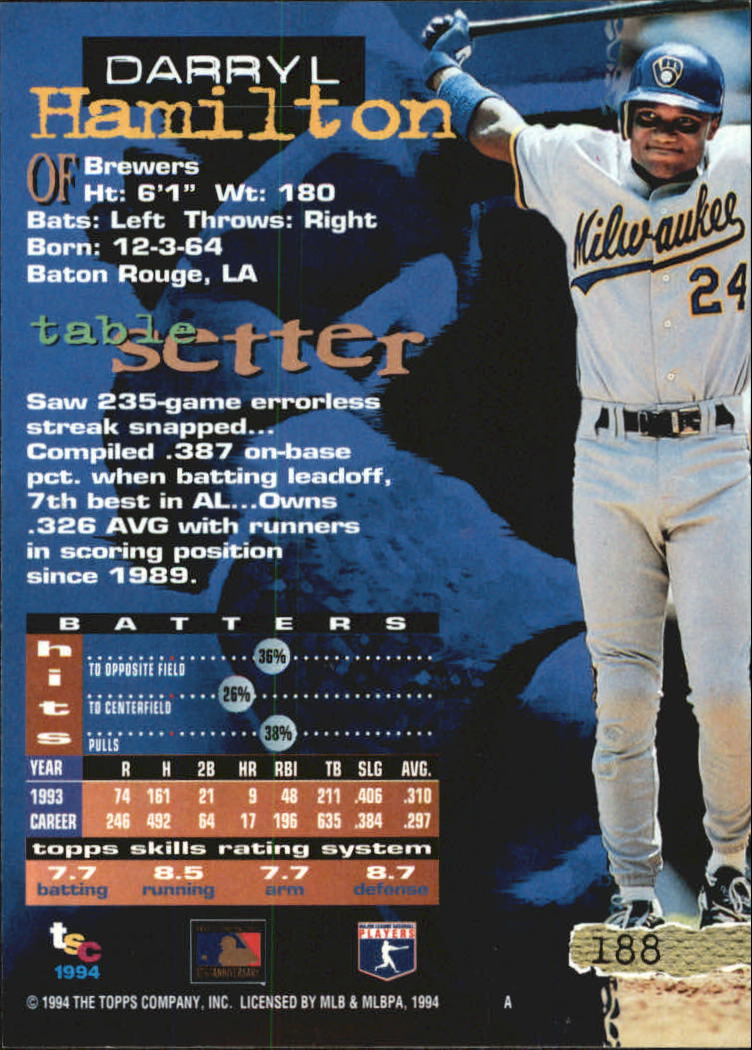 A1081- 1994 Stadium Club Golden Rainbow BB 1-250 -You Pick- 15+ FREE US SHIP - Picture 363 of 487